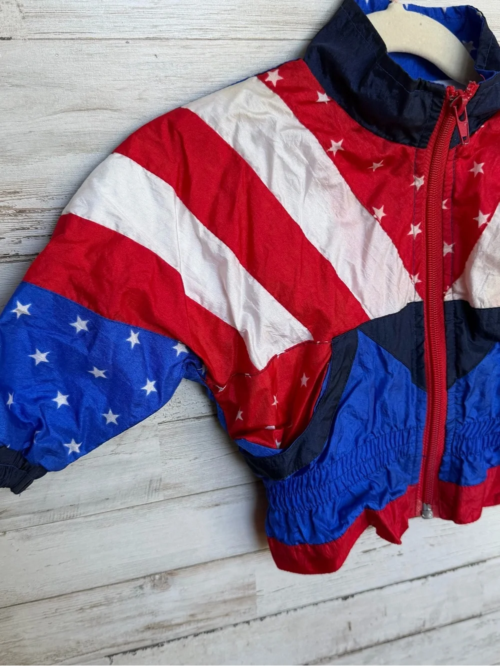 Vintage Red, White & Blue Kids Jacket and Pants Windbreaker Set